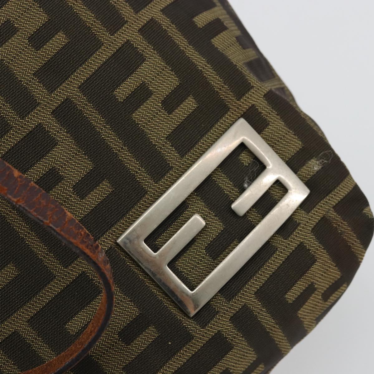 FENDI Zucca Canvas Tote Bag Black Brown Auth 175207