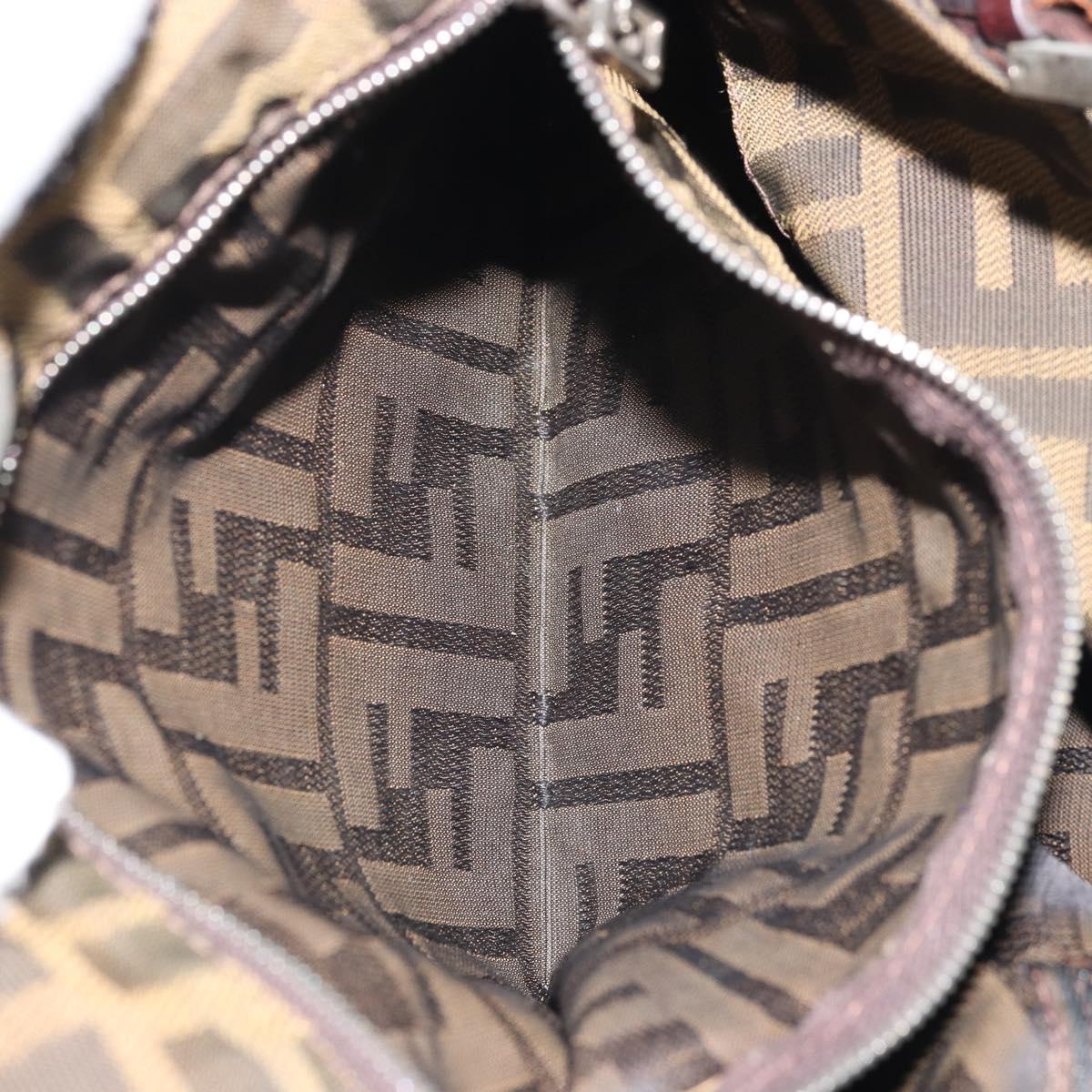 FENDI Zucca Canvas Tote Bag Black Brown Auth 175207