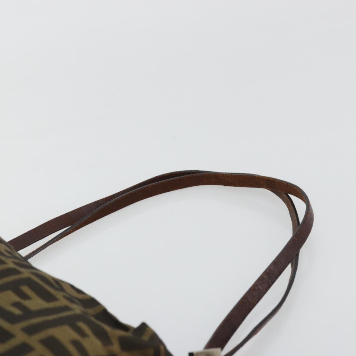 FENDI Zucca Canvas Tote Bag Black Brown Auth 175207