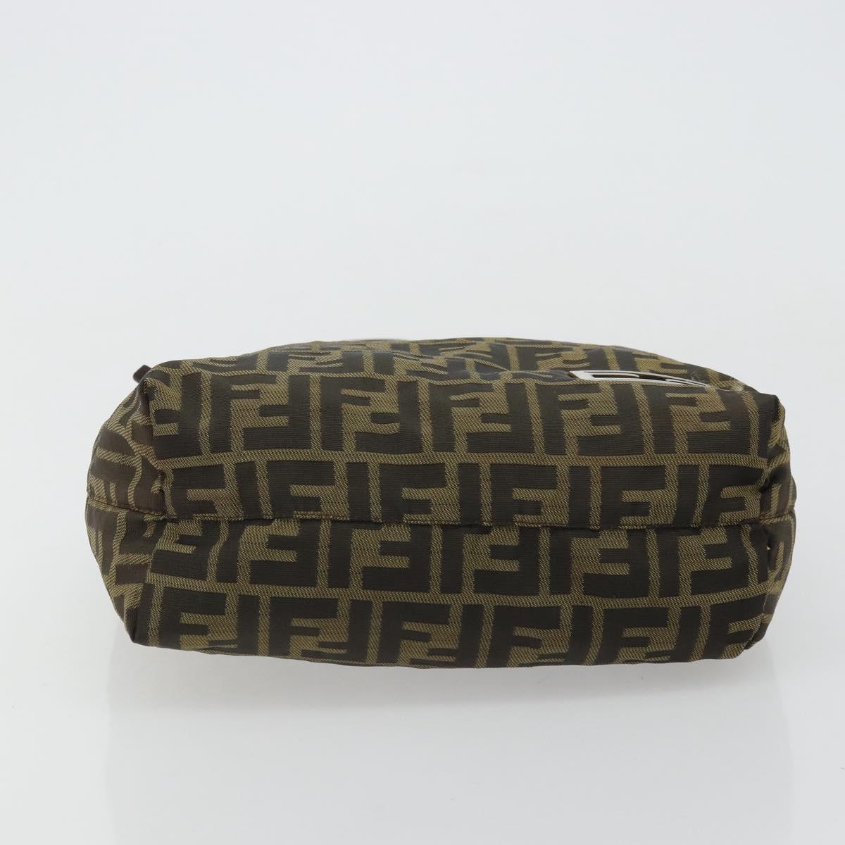 FENDI Zucca Canvas Tote Bag Black Brown Auth 175207