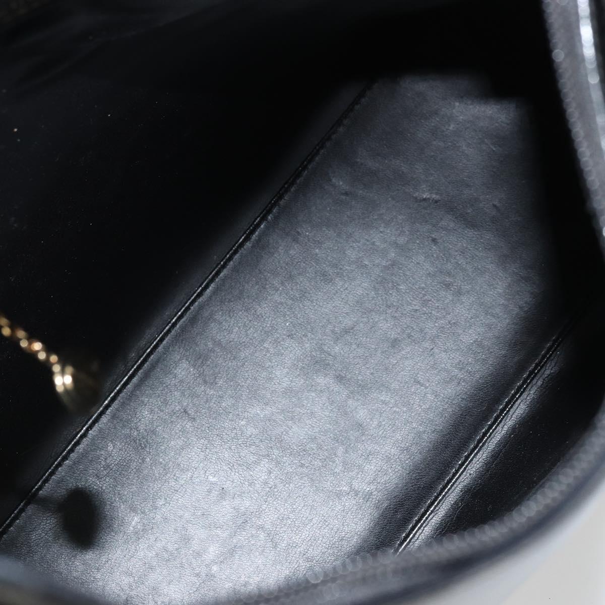 GUCCI Bamboo Shoulder Bag Leather Black Gold Auth 175213