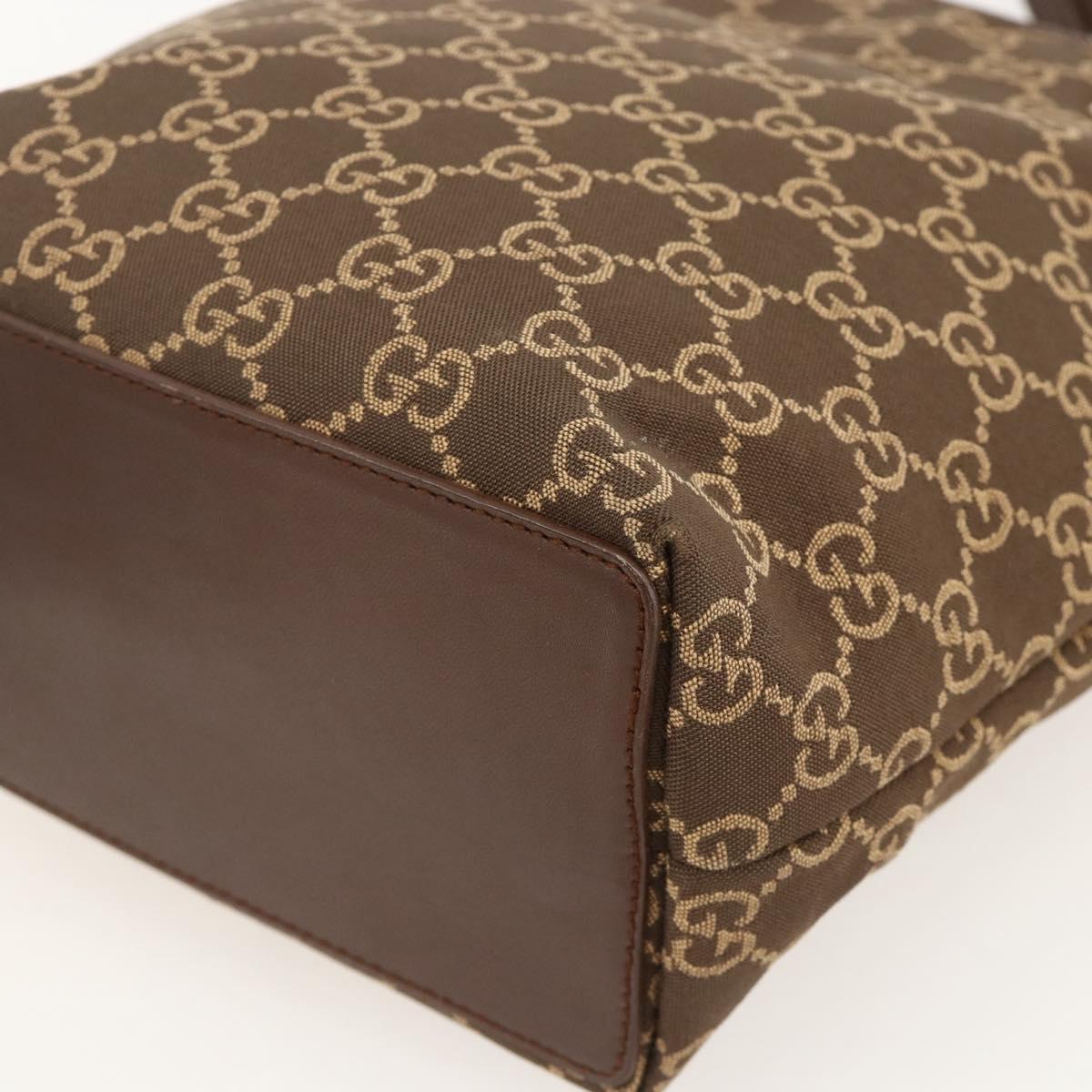GUCCI GG Canvas Tote Bag Brown Gold 002 1099 3444 Auth 175244