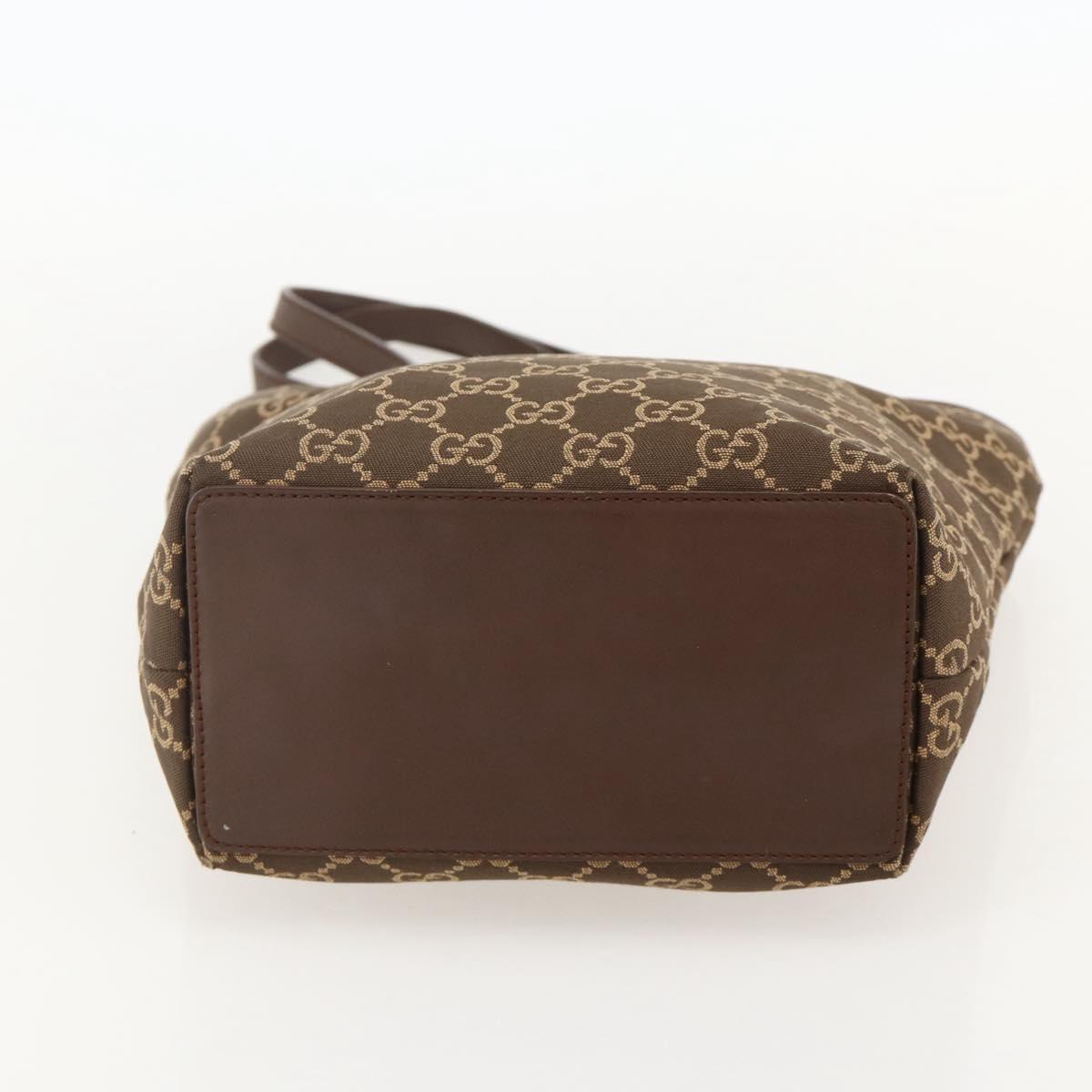 GUCCI GG Canvas Tote Bag Brown Gold 002 1099 3444 Auth 175244