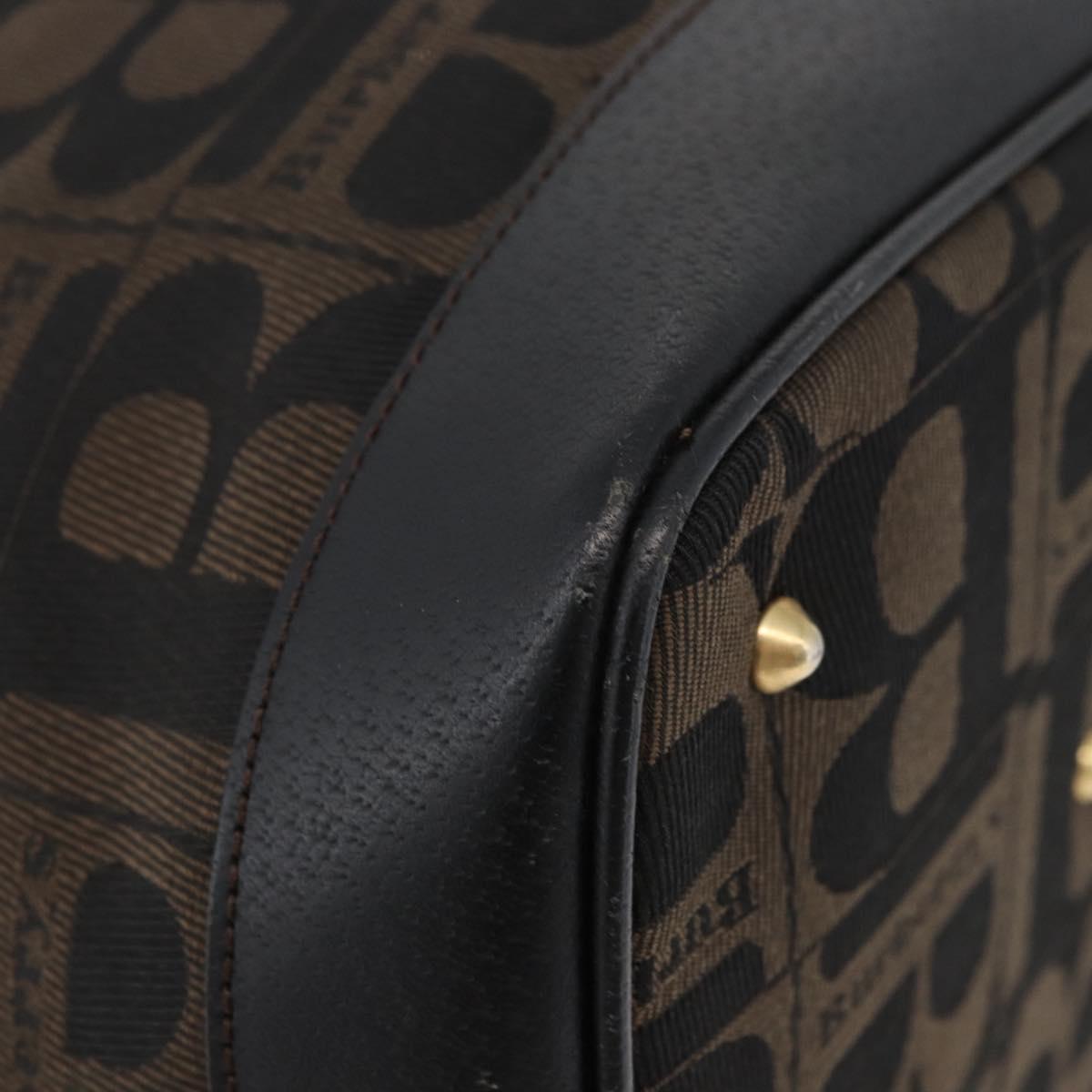 Burberrys Purse Hand Bag Canvas 2way Brown Gold Auth 175256A