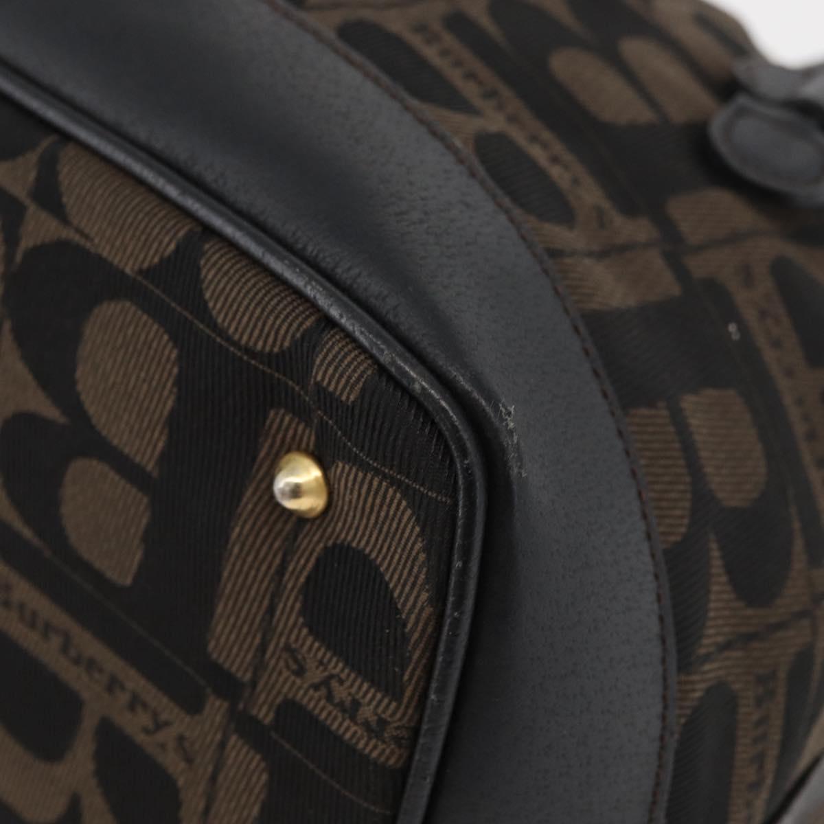 Burberrys Purse Hand Bag Canvas 2way Brown Gold Auth 175256A