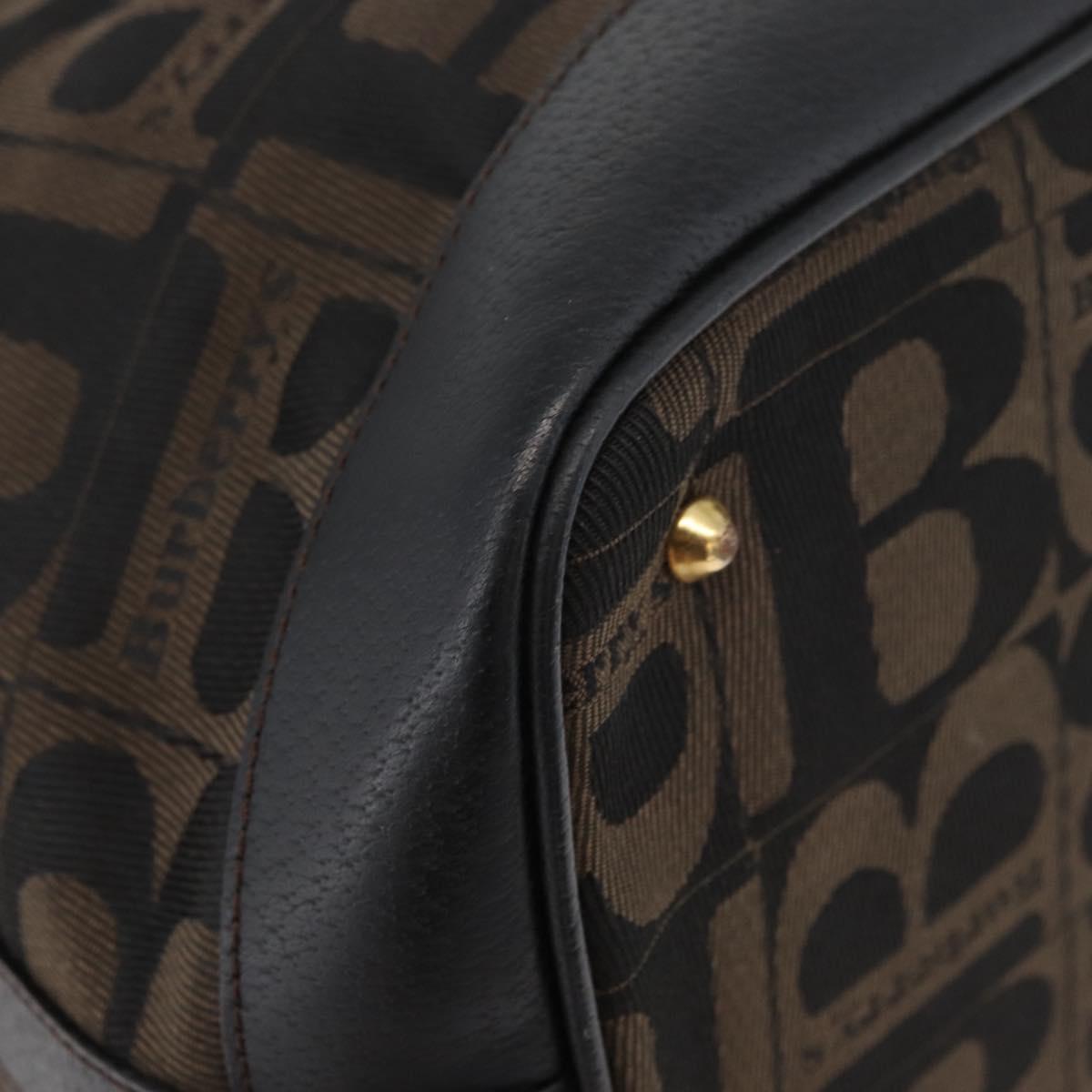 Burberrys Purse Hand Bag Canvas 2way Brown Gold Auth 175256A
