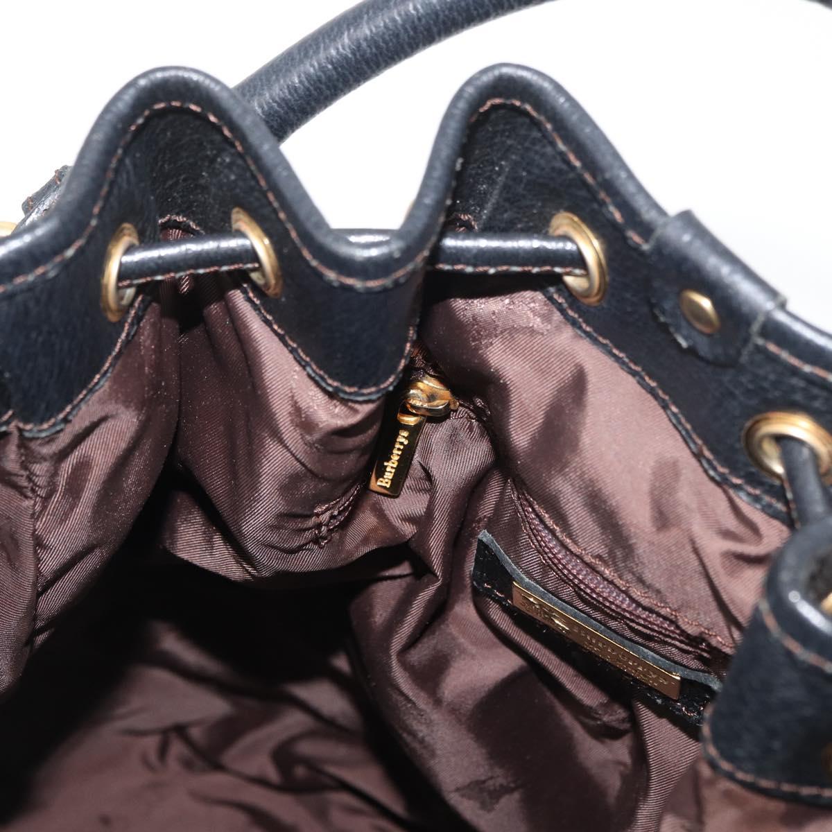 Burberrys Purse Hand Bag Canvas 2way Brown Gold Auth 175256A