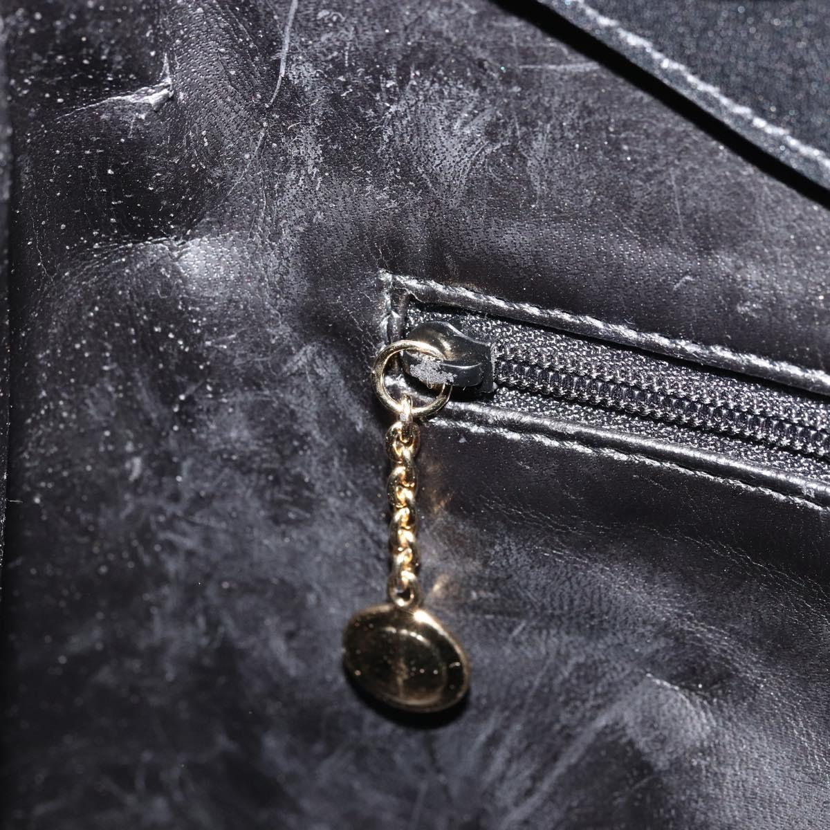 GUCCI Bamboo Shoulder Bag Leather Black Gold 001 2122 3006 Auth 175260