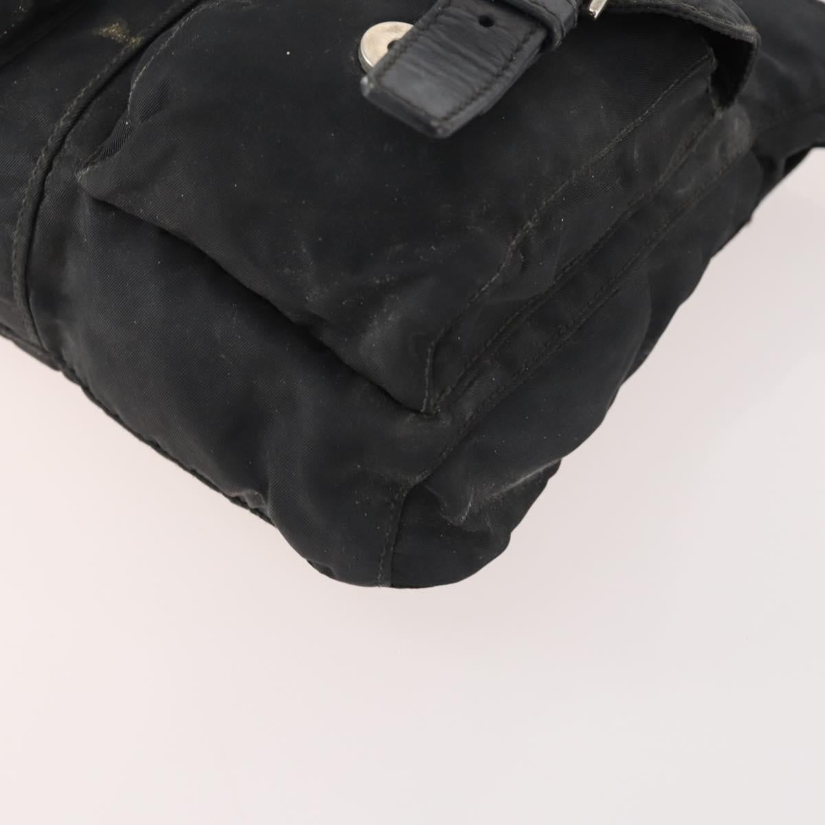 PRADA Waist bag Nylon Black Silver Auth 175272