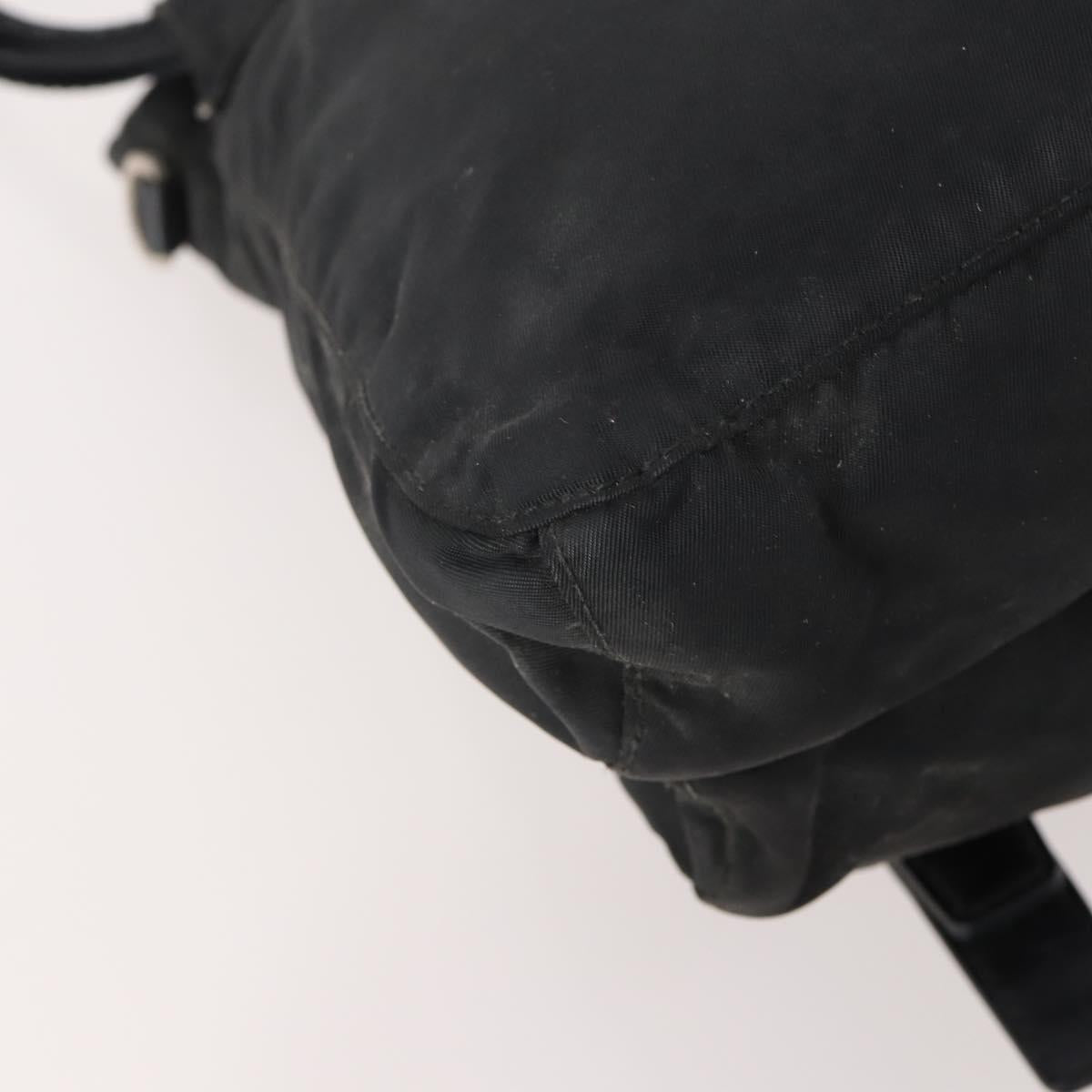 PRADA Waist bag Nylon Black Silver Auth 175272