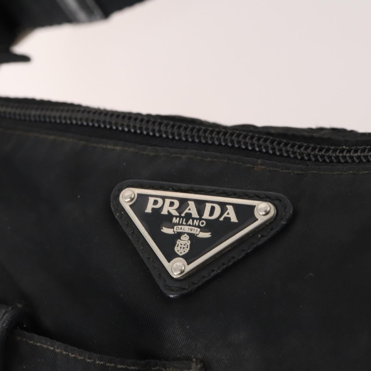 PRADA Waist bag Nylon Black Silver Auth 175272