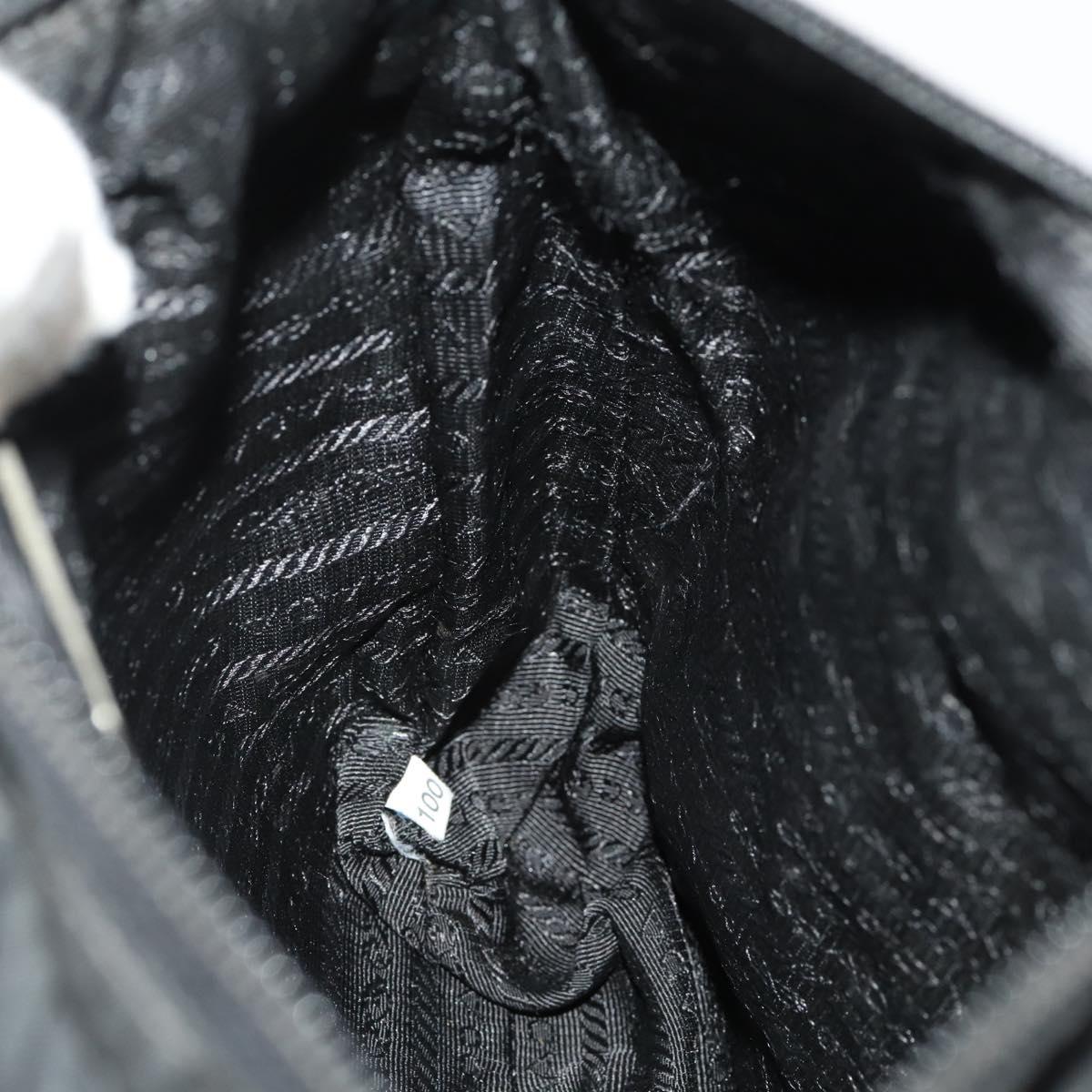 PRADA Waist bag Nylon Black Silver Auth 175272