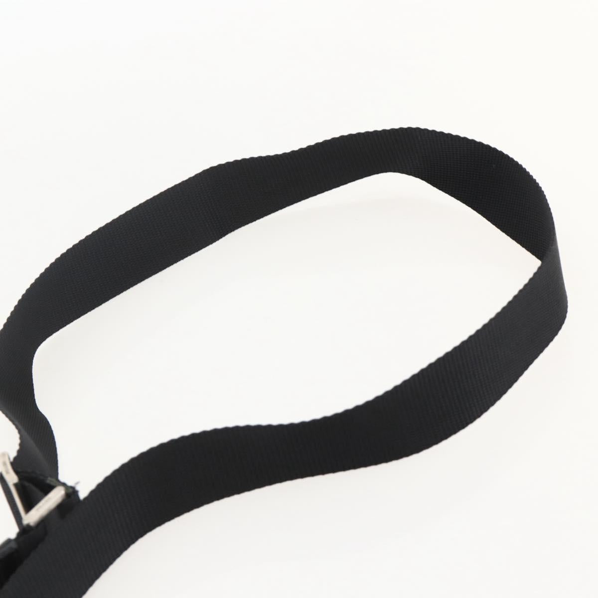 PRADA Shoulder Bag Nylon Black Silver Auth 175302