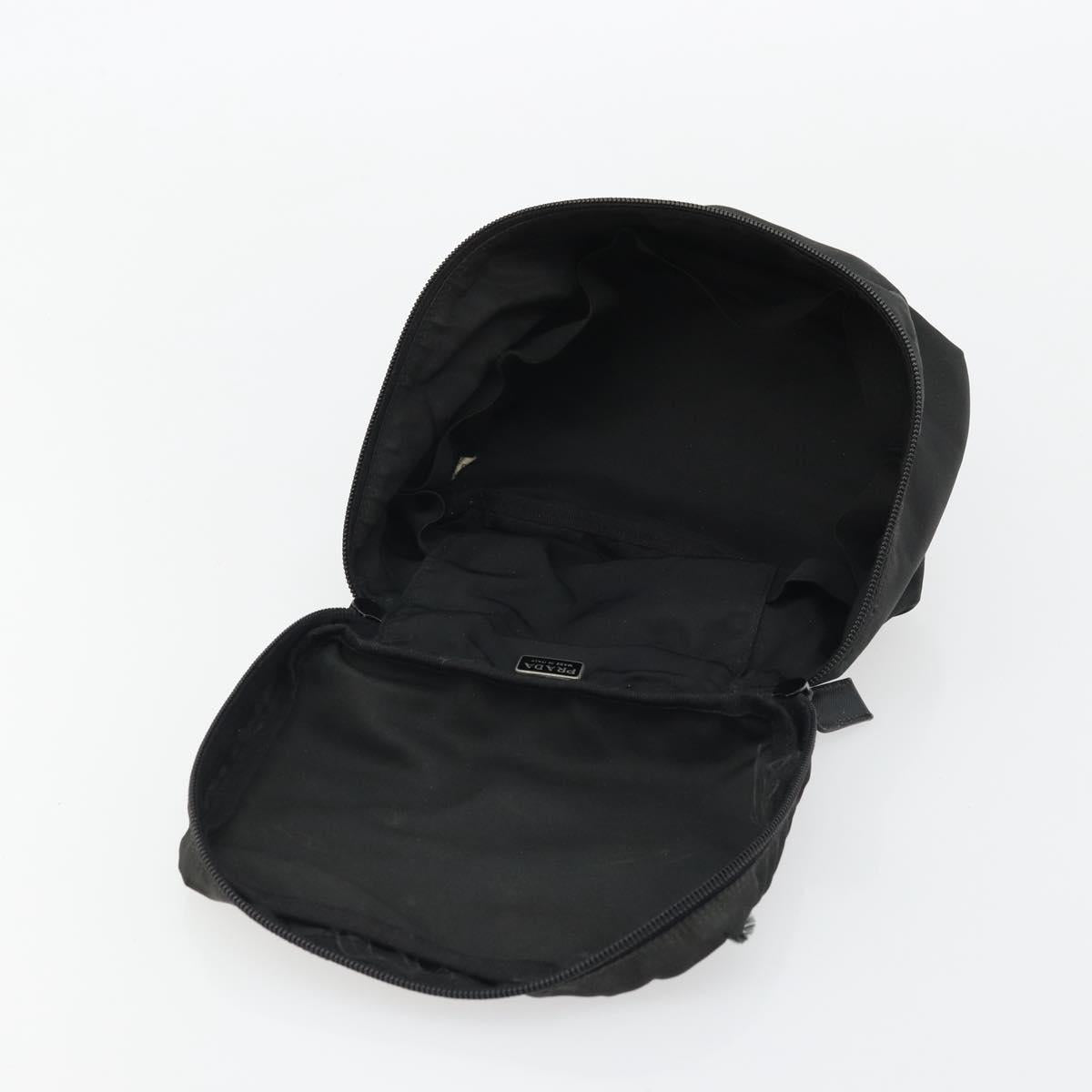PRADA Vanity Pouch Nylon Black Silver Auth 175305