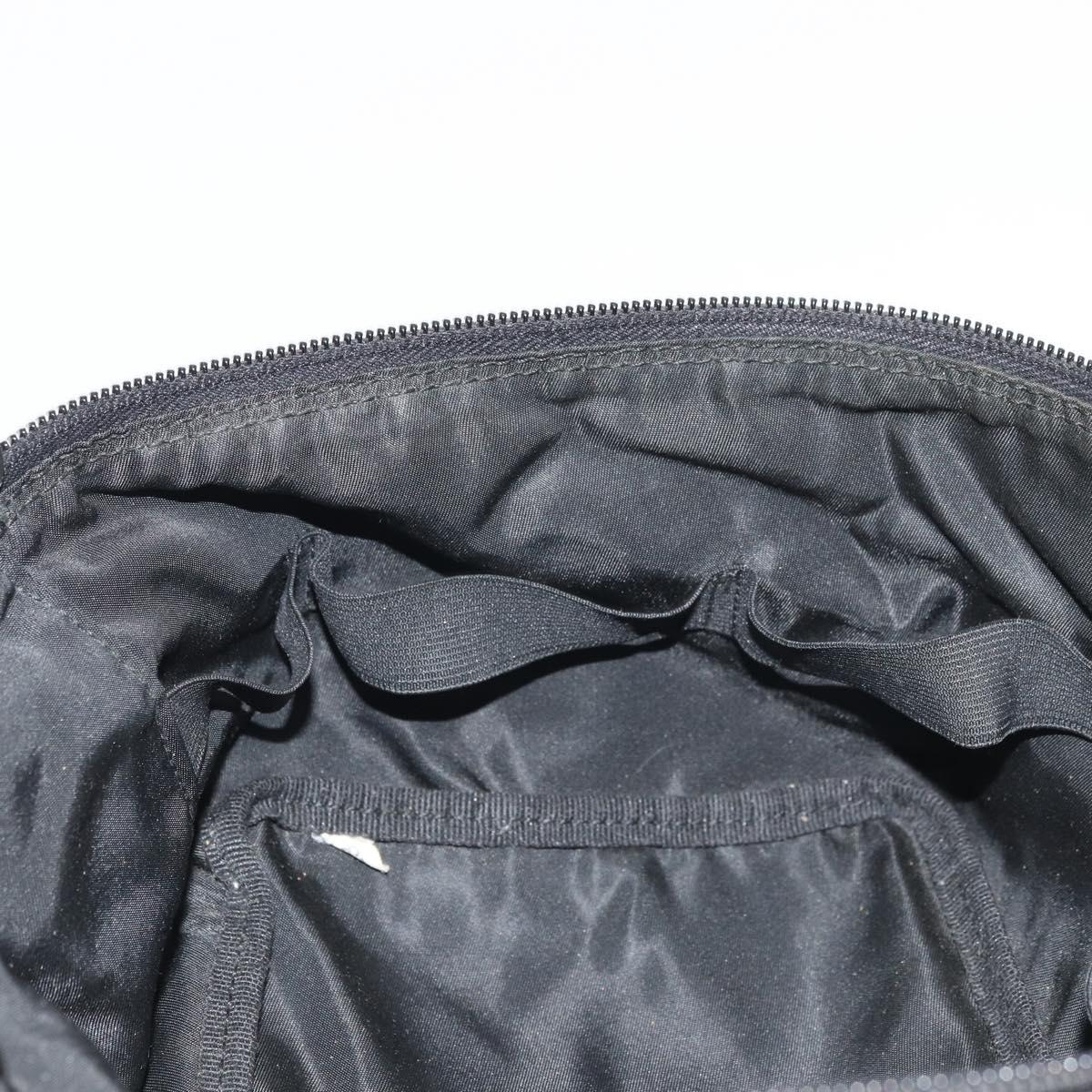 PRADA Vanity Pouch Nylon Black Silver Auth 175305