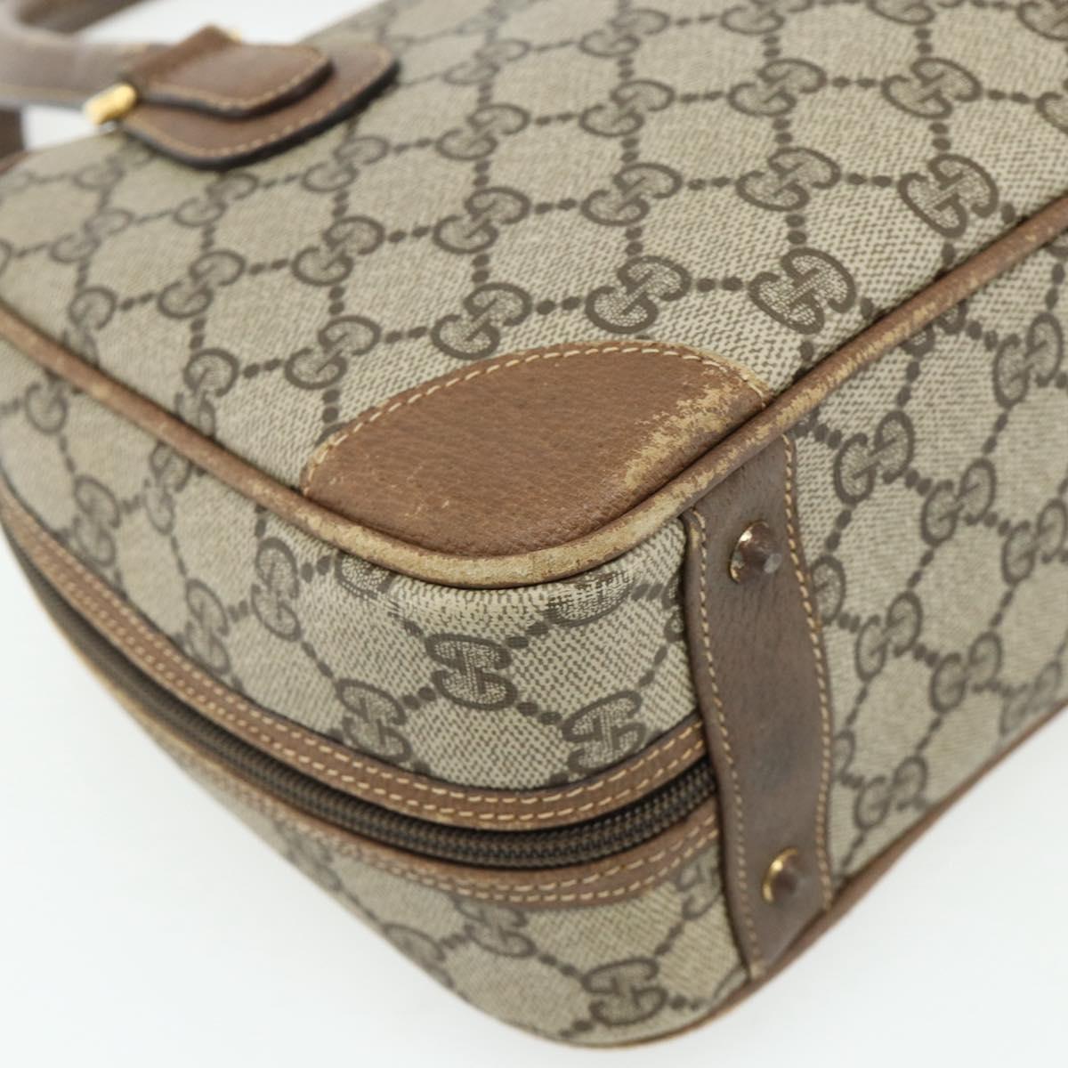 GUCCI GG Supreme Hand Bag PVC Beige Gold 000 58 0090 Auth 175308