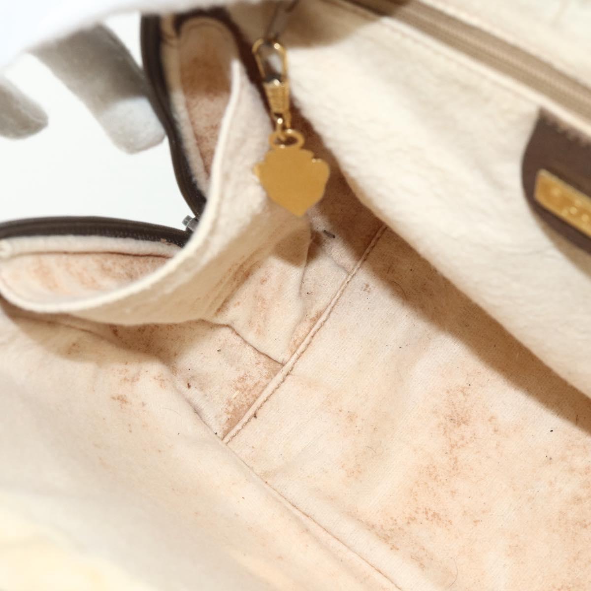 GUCCI GG Supreme Hand Bag PVC Beige Gold 000 58 0090 Auth 175308