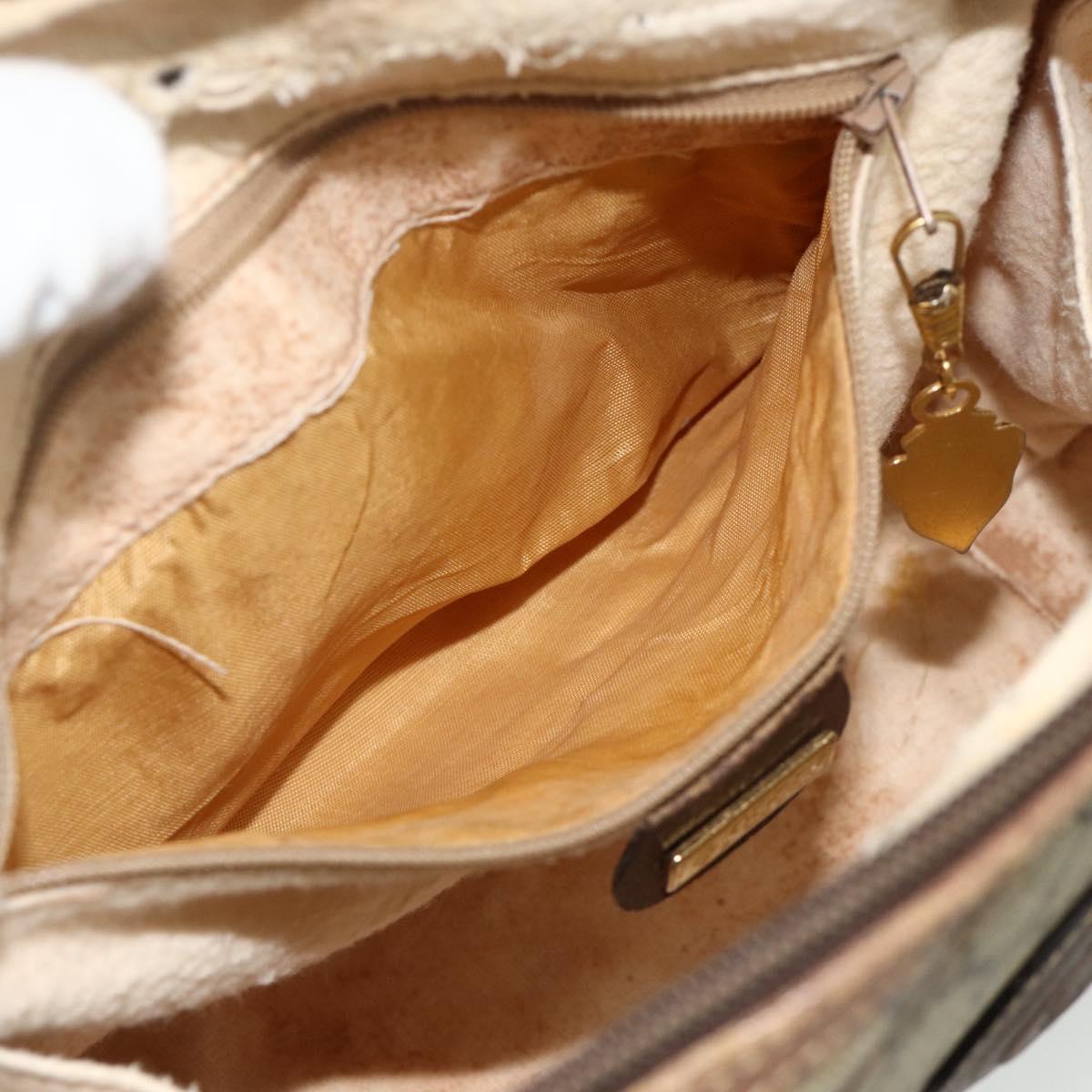 GUCCI GG Supreme Hand Bag PVC Beige Gold 000 58 0090 Auth 175308