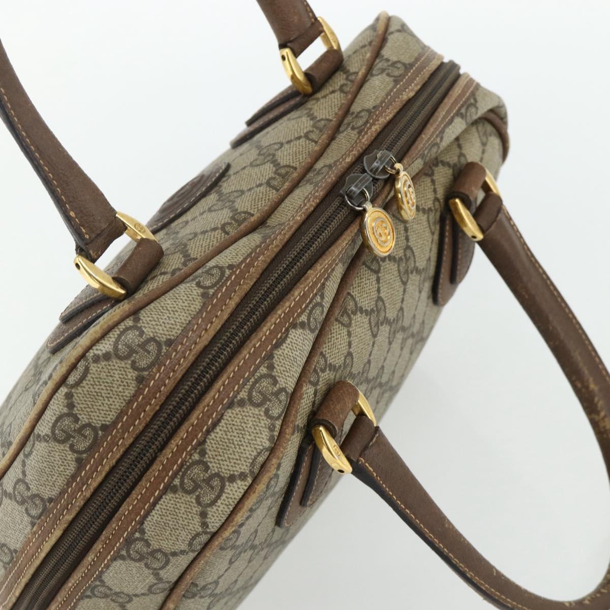 GUCCI GG Supreme Hand Bag PVC Beige Gold 000 58 0090 Auth 175308