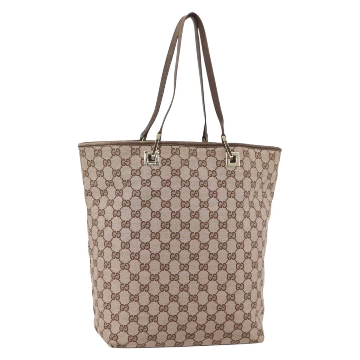 GUCCI GG Canvas Tote Bag Pink Gold 002 1093 1705 Auth 175339