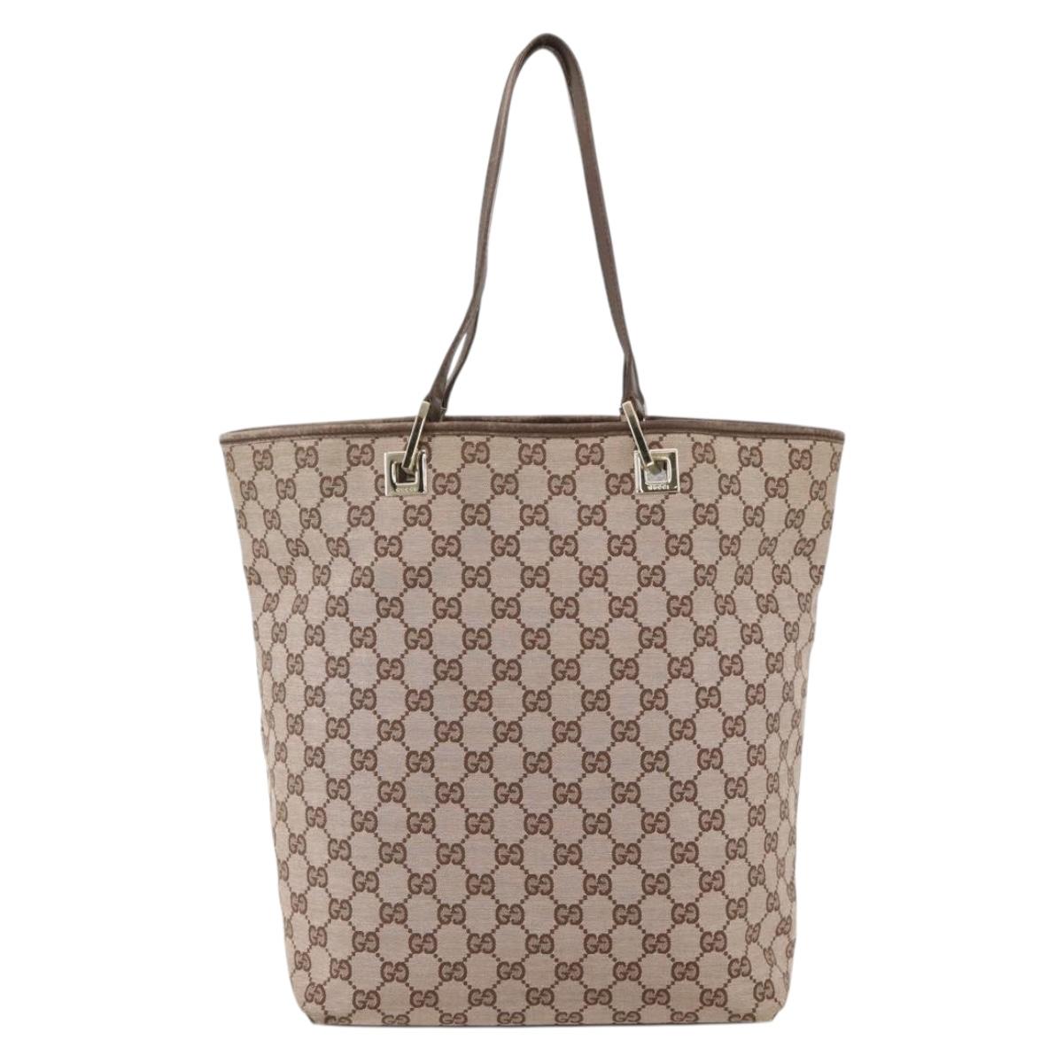 GUCCI GG Canvas Tote Bag Pink Gold 002 1093 1705 Auth 175339