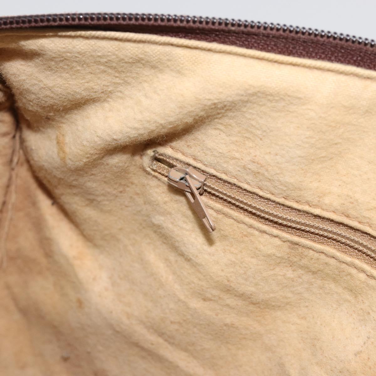 GUCCI GG Supreme Web Sherry Line Hand Bag PVC Beige Gold Auth 175351