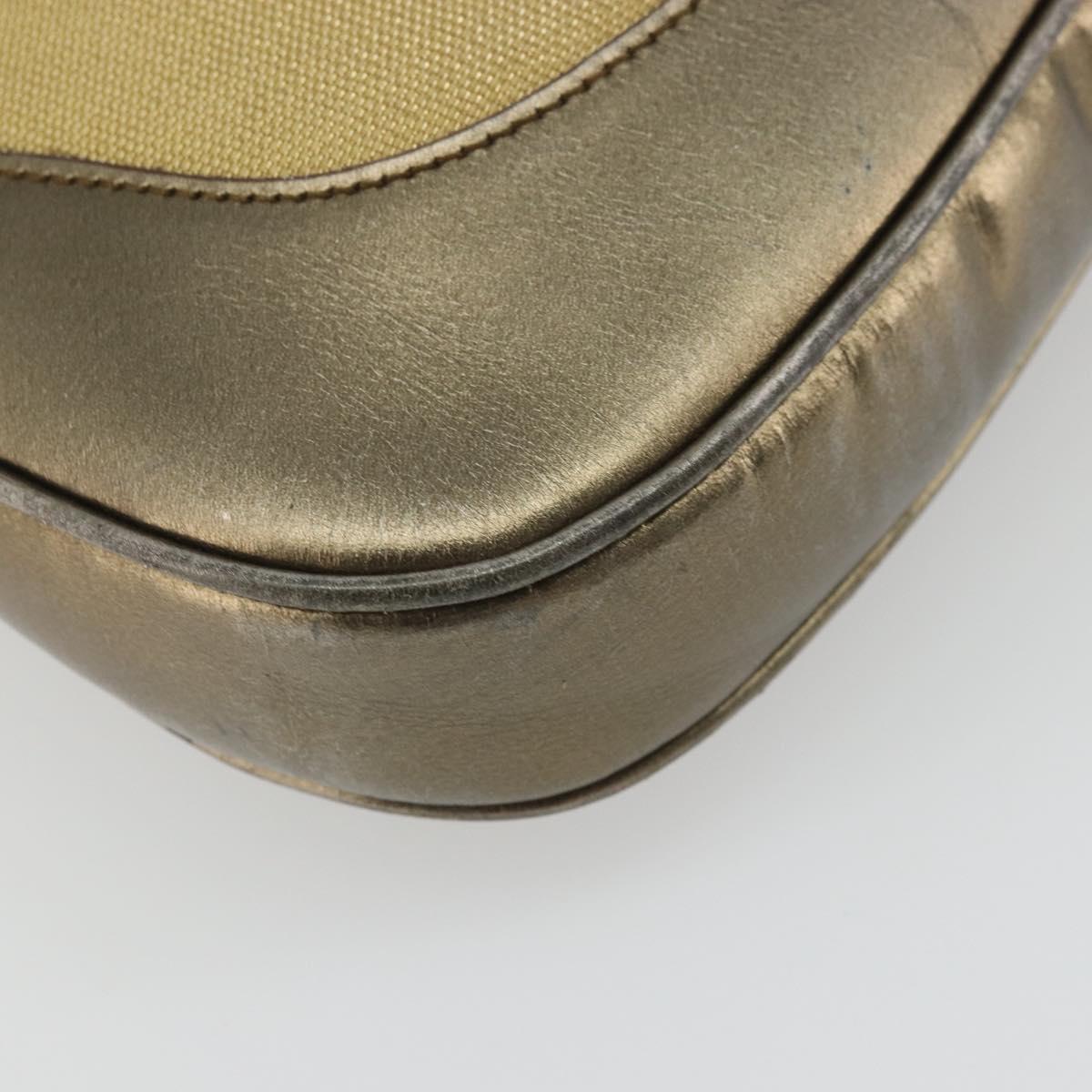 GUCCI Jackie Shoulder Bag Canvas Beige Gold 001 3306 Auth 175420
