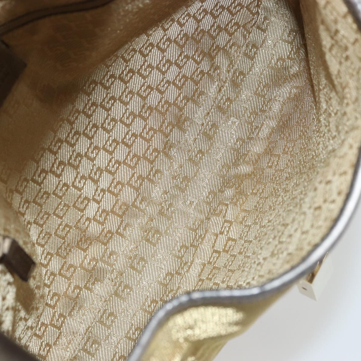 GUCCI Jackie Shoulder Bag Canvas Beige Gold 001 3306 Auth 175420