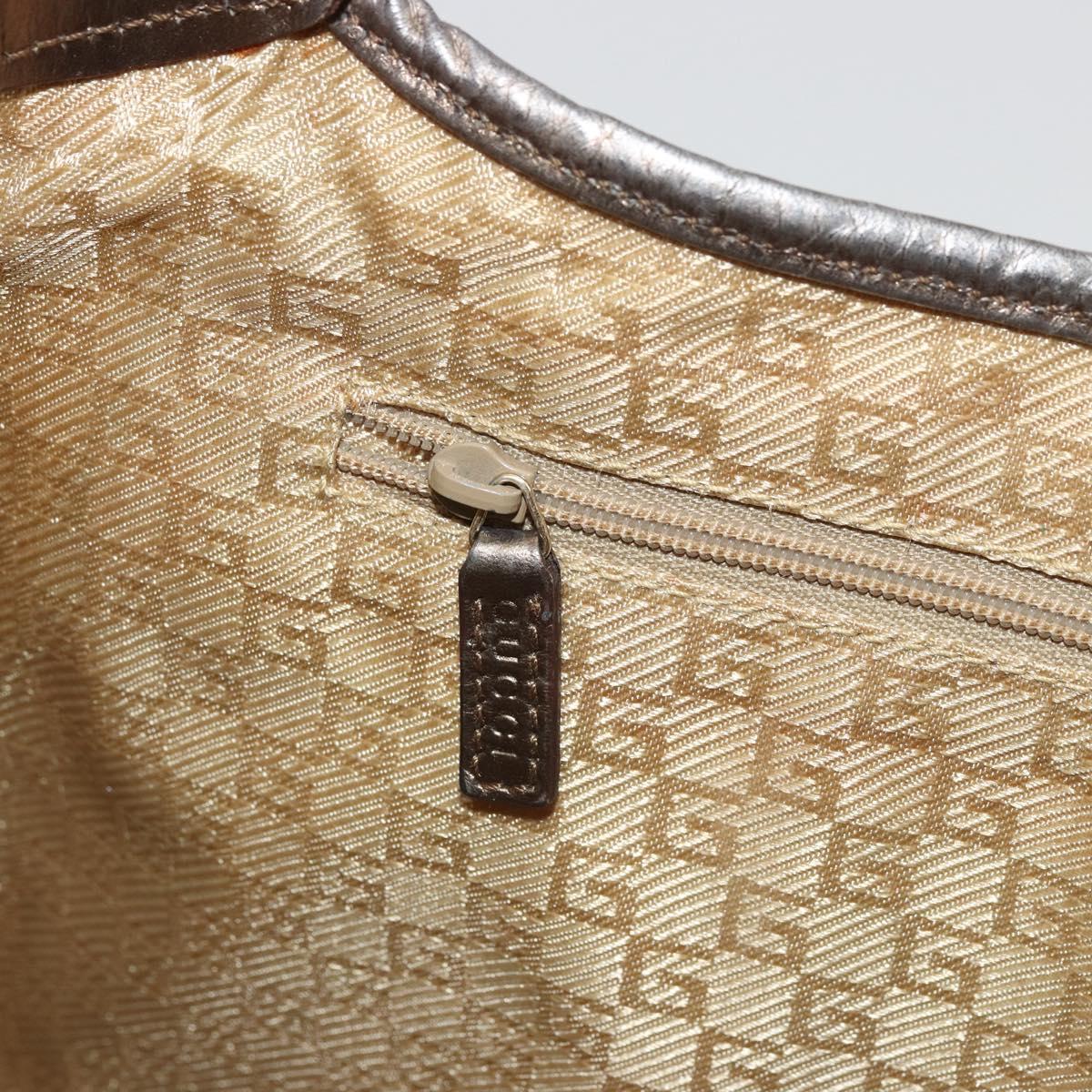 GUCCI Jackie Shoulder Bag Canvas Beige Gold 001 3306 Auth 175420