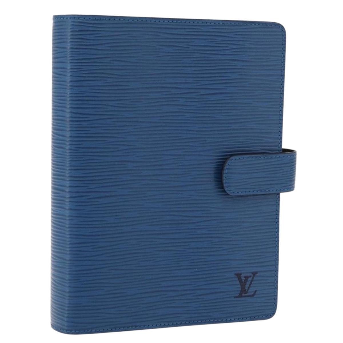 LOUIS VUITTON Epi Agenda MM Day Planner Cover Blue R20055 LV Auth 175491A