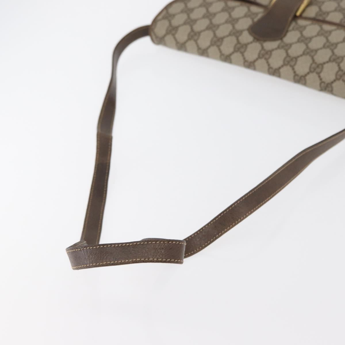 GUCCI GG Supreme Shoulder Bag PVC Beige Gold Auth 175501