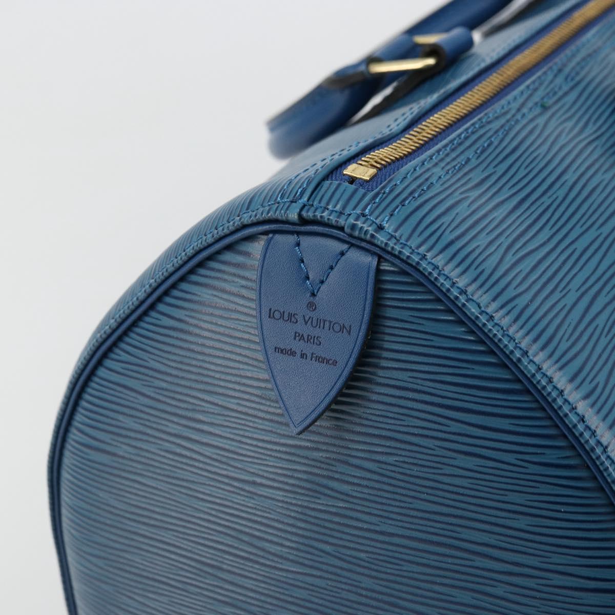 LOUIS VUITTON Epi Speedy 35 Hand Bag Toledo Blue M42995 LV Auth 175504A