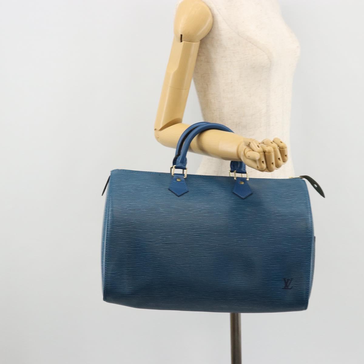LOUIS VUITTON Epi Speedy 35 Hand Bag Toledo Blue M42995 LV Auth 175504A