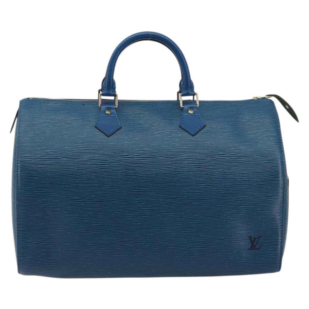 LOUIS VUITTON Epi Speedy 35 Hand Bag Toledo Blue M42995 LV Auth 175504A