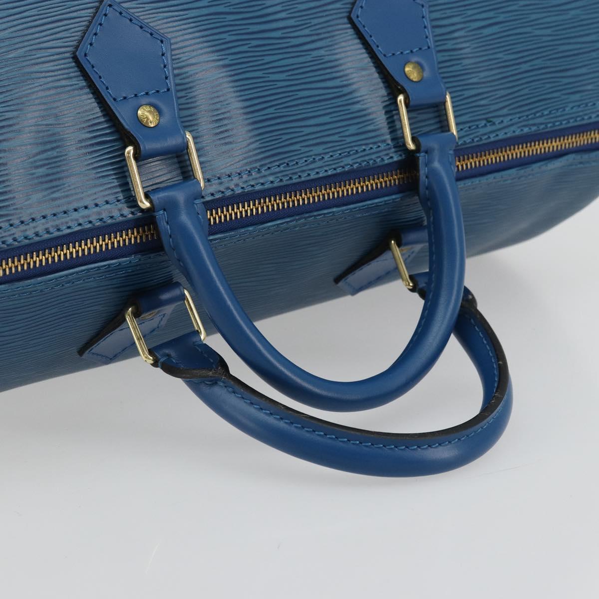 LOUIS VUITTON Epi Speedy 35 Hand Bag Toledo Blue M42995 LV Auth 175504A