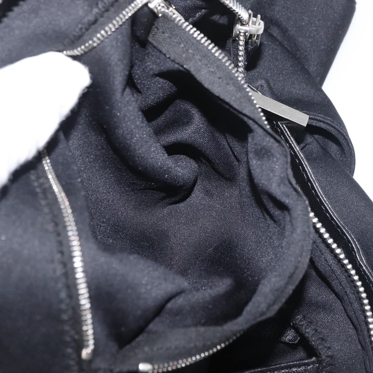 FENDI Mamma Baguette Shoulder Bag Nylon Black Silver Auth 175505A