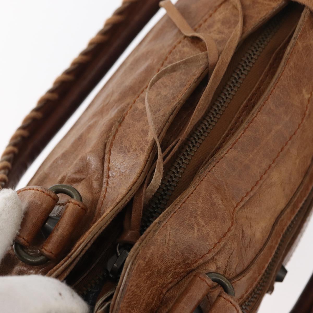 BALENCIAGA The First Hand Bag Leather 2way Brown 103208 Auth 175513A