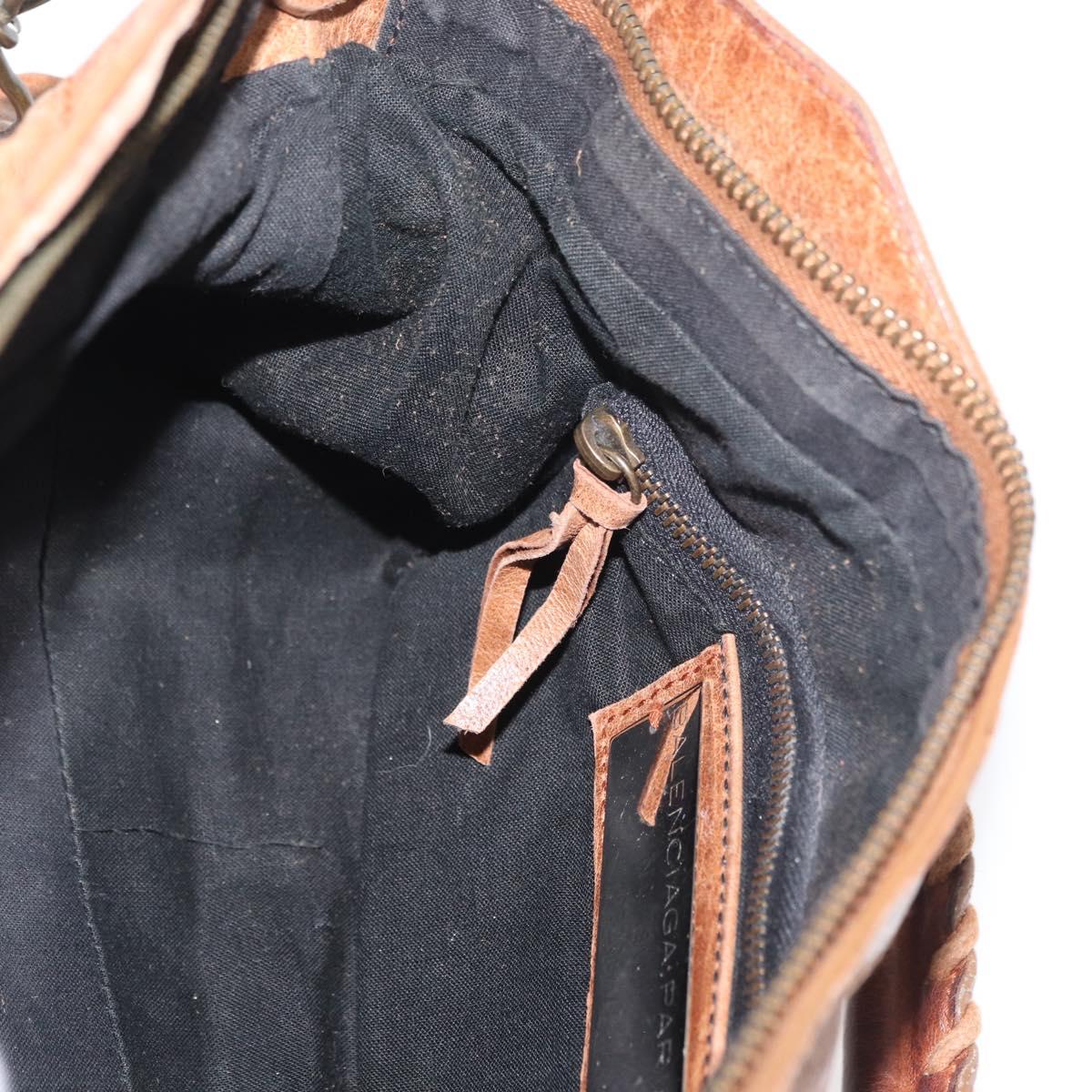 BALENCIAGA The First Hand Bag Leather 2way Brown 103208 Auth 175513A