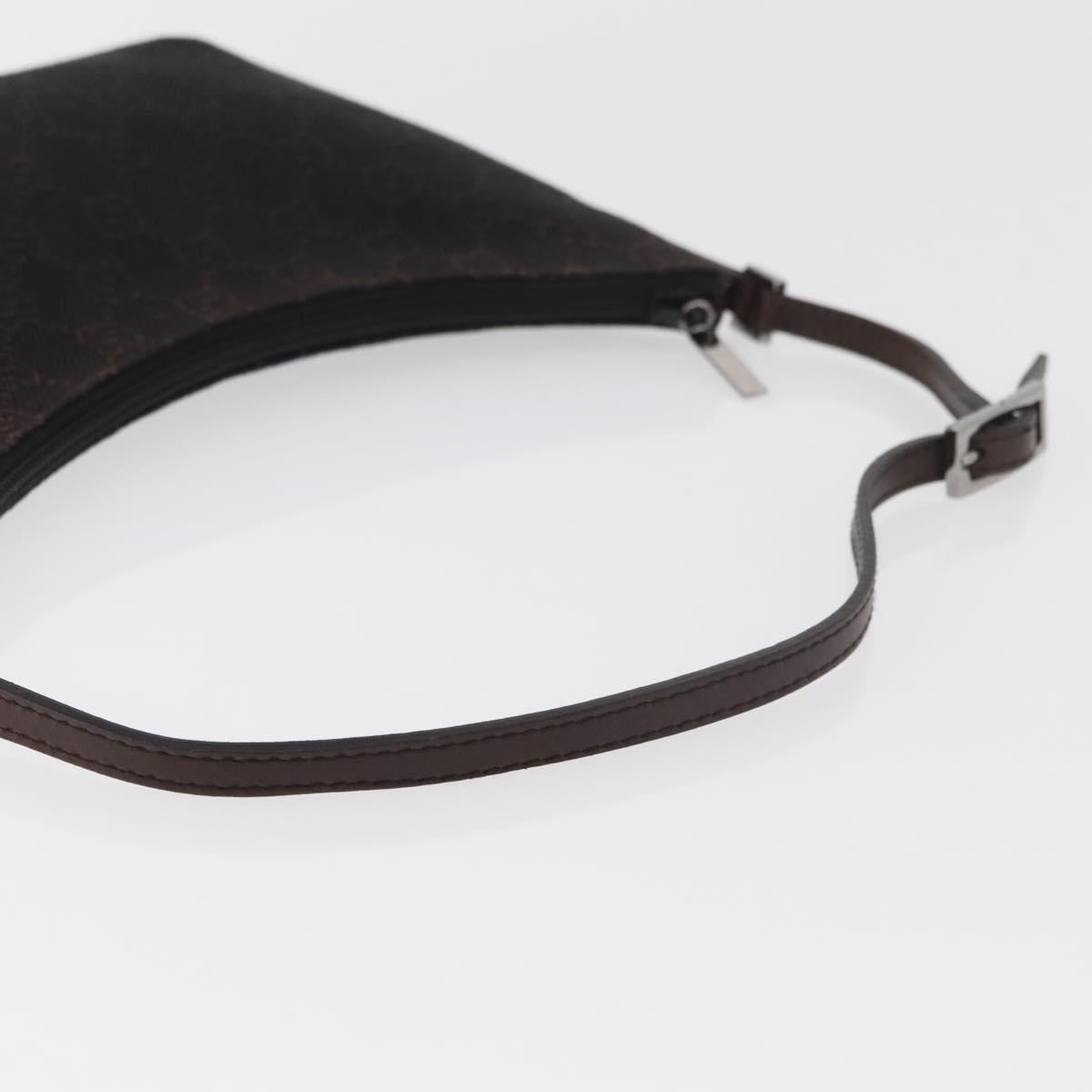 GUCCI GG Canvas Shoulder Bag Black Silver 32160 Auth 175536A