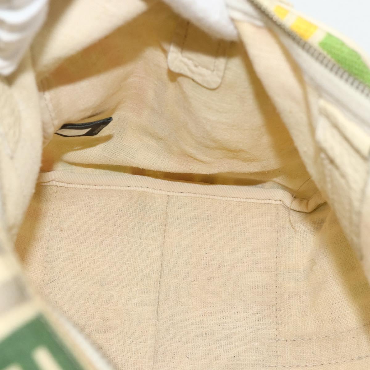 FENDI Zucca Canvas Celeria Boston Bag 2way Multicolor Gold Auth 175576A