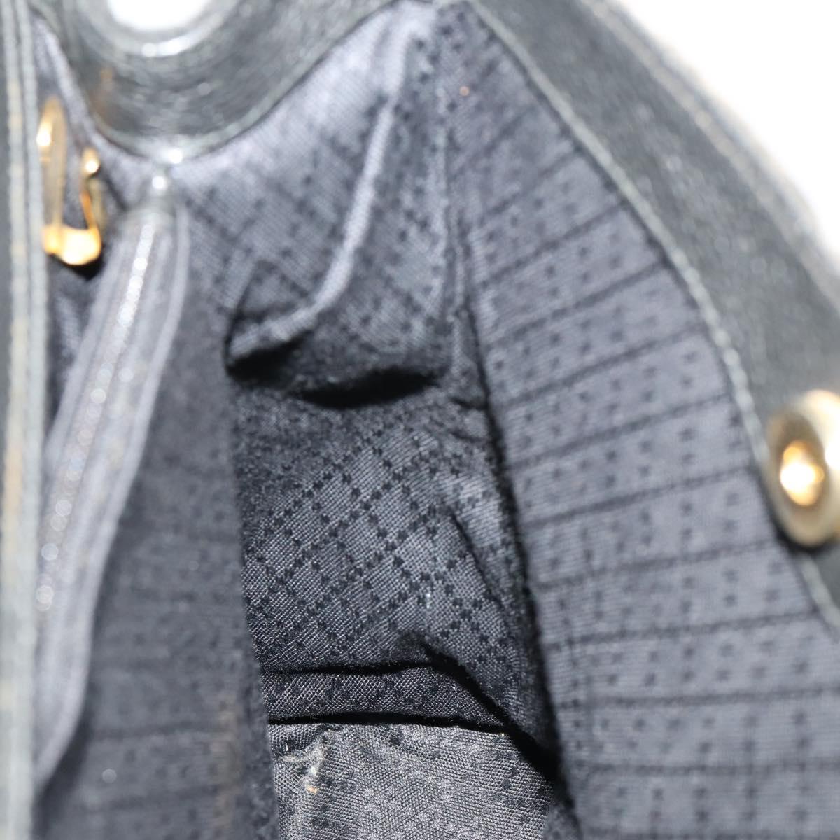 GUCCI Bamboo Tote Bag Suede 2way Black Gold 002 123 0322 Auth 175645