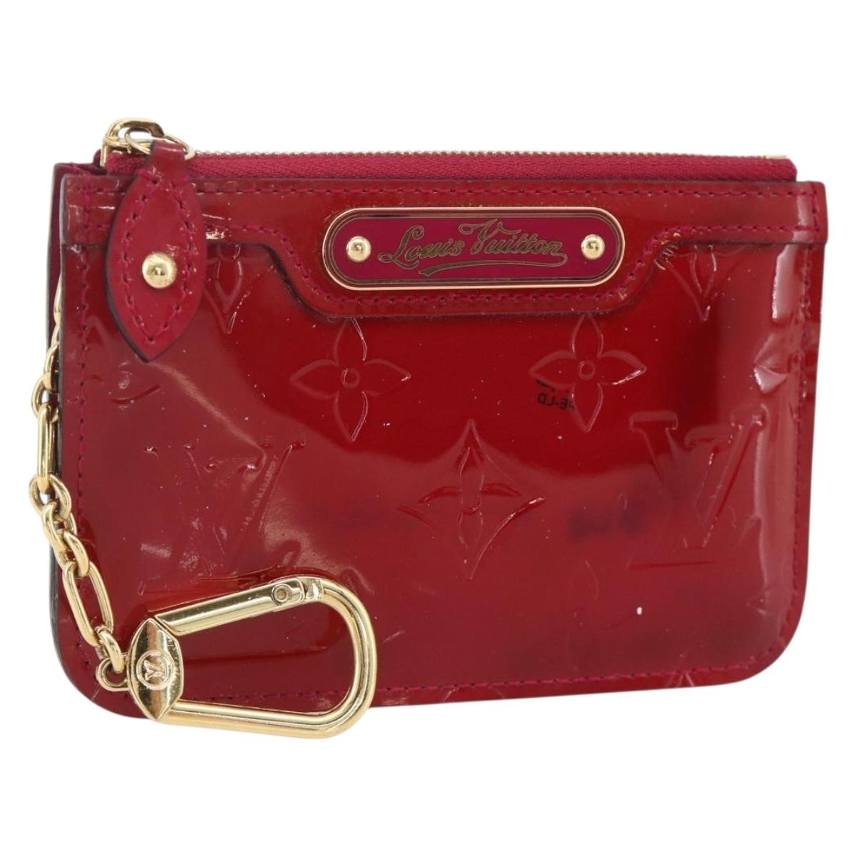 LOUIS VUITTON Vernis Pochette Cles NM Coin Purse Rose Andian M91669 Auth 175663