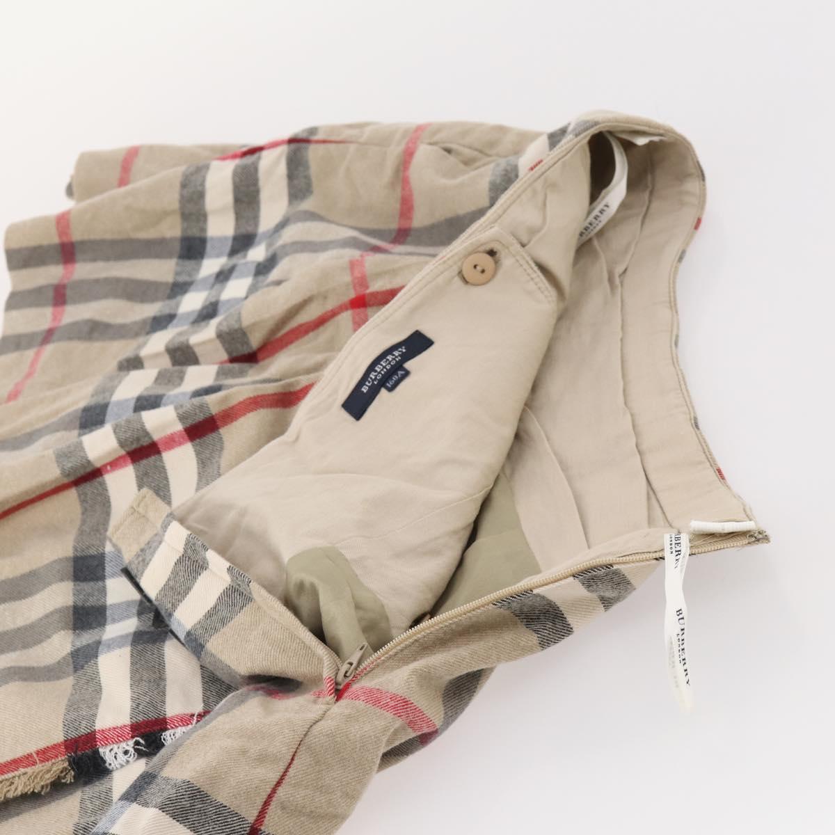 BURBERRY Nova Check Skirt cotton Beige Auth 175668A