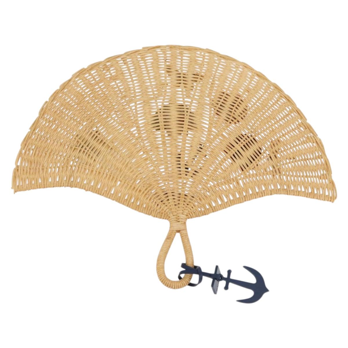 GUCCI Japanese Fan Rattan Beige Auth 175669A