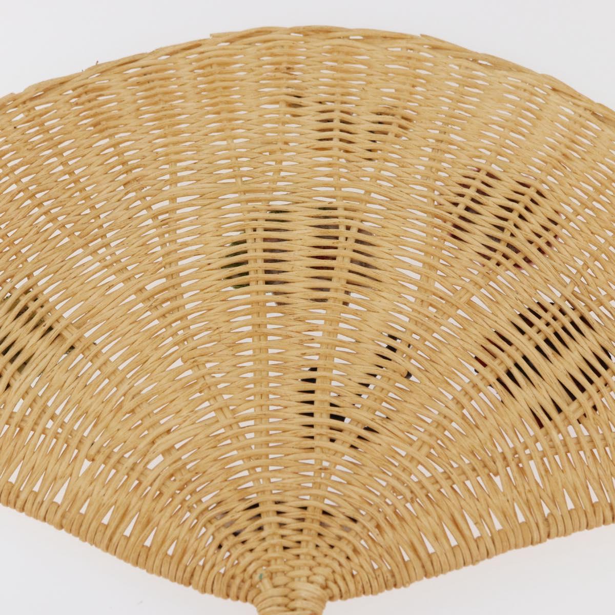 GUCCI Japanese Fan Rattan Beige Auth 175669A