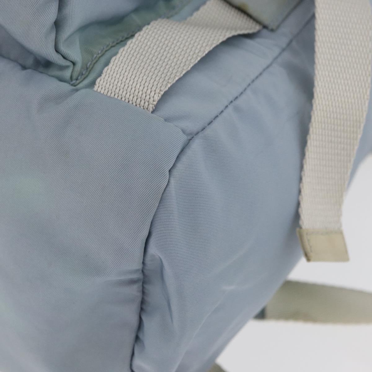 PRADA Backpack Nylon Light Blue Silver Auth 175701