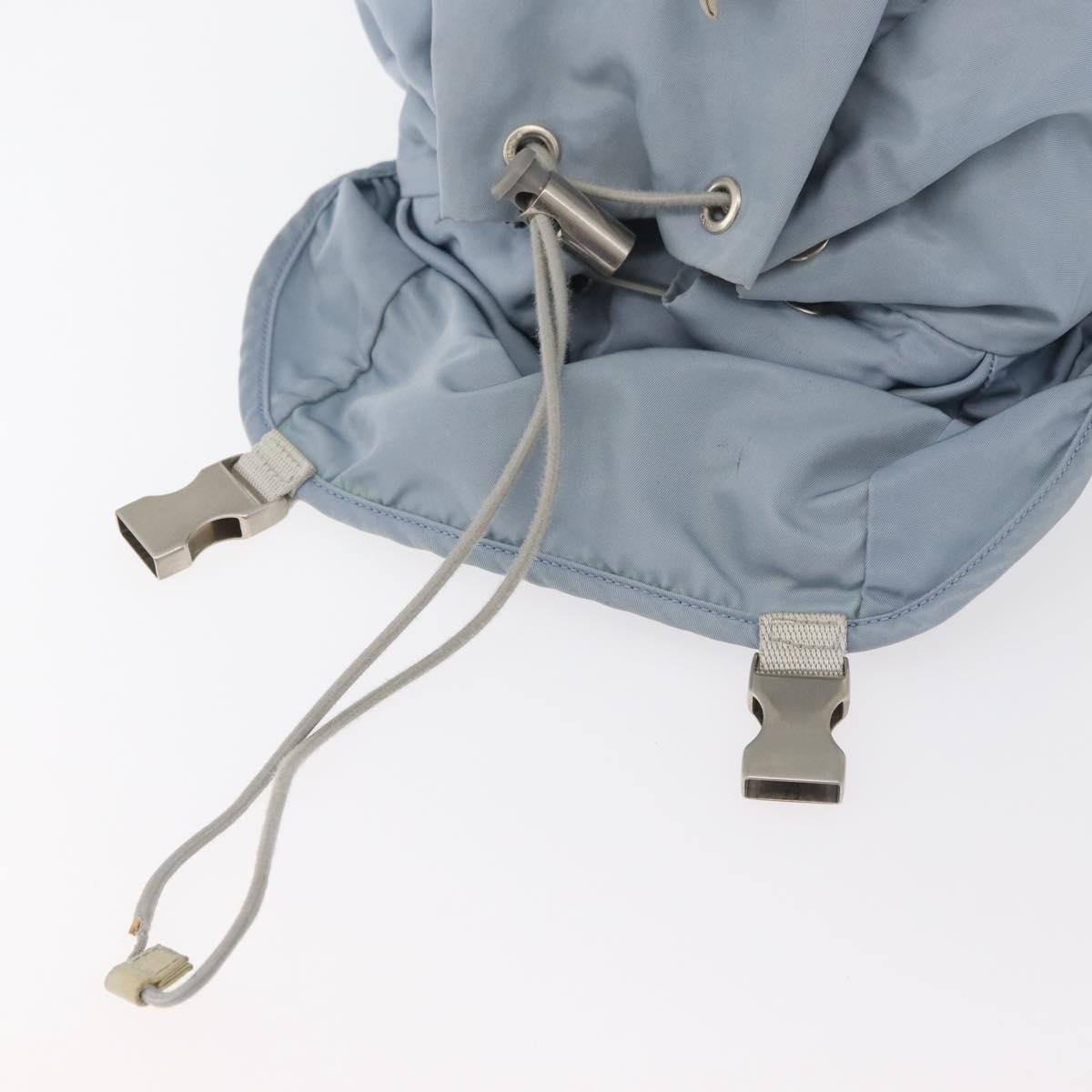 PRADA Backpack Nylon Light Blue Silver Auth 175701