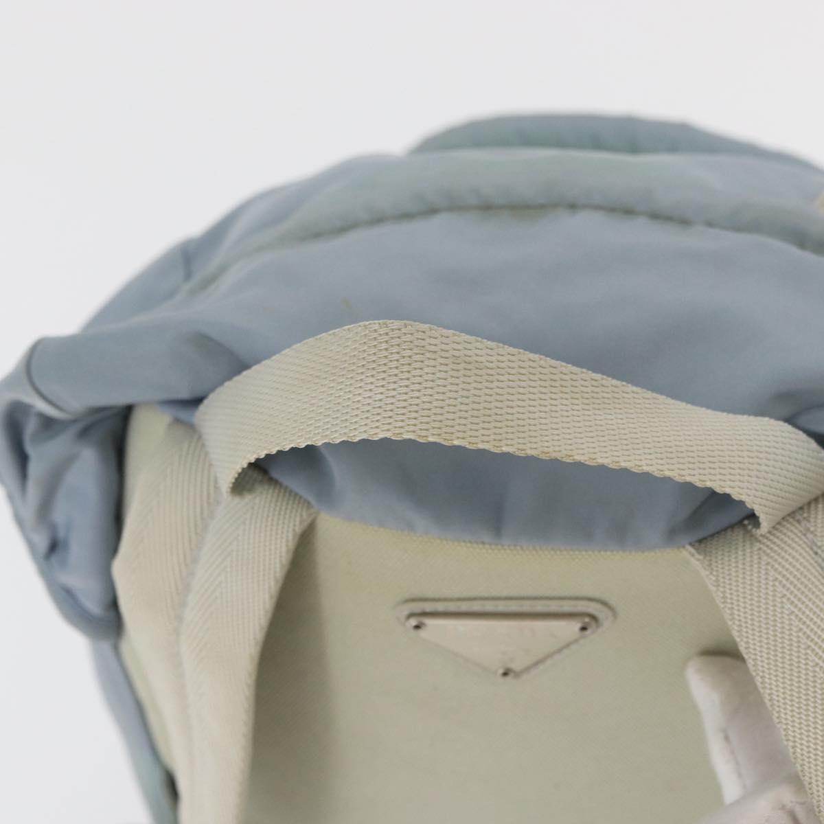 PRADA Backpack Nylon Light Blue Silver Auth 175701