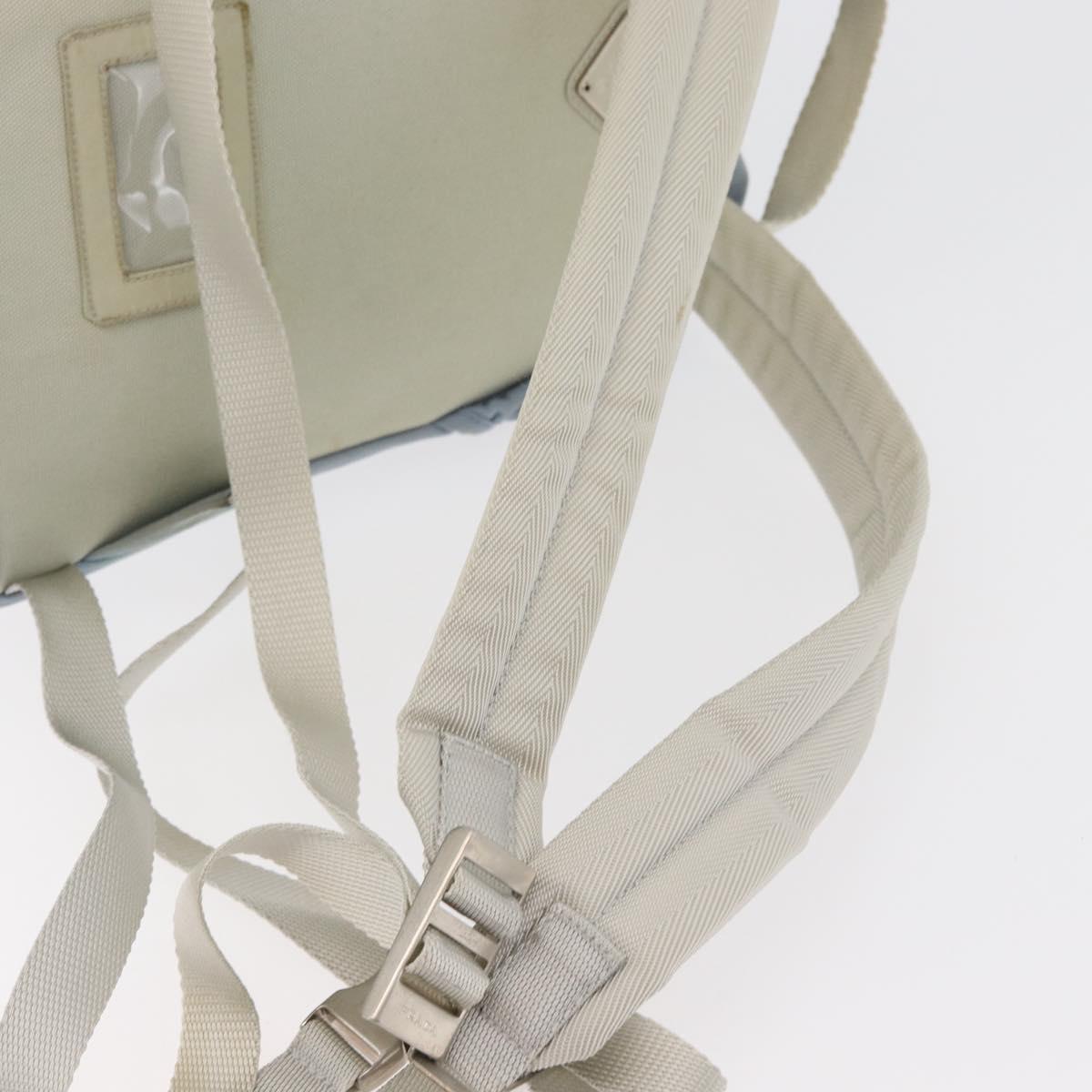 PRADA Backpack Nylon Light Blue Silver Auth 175701