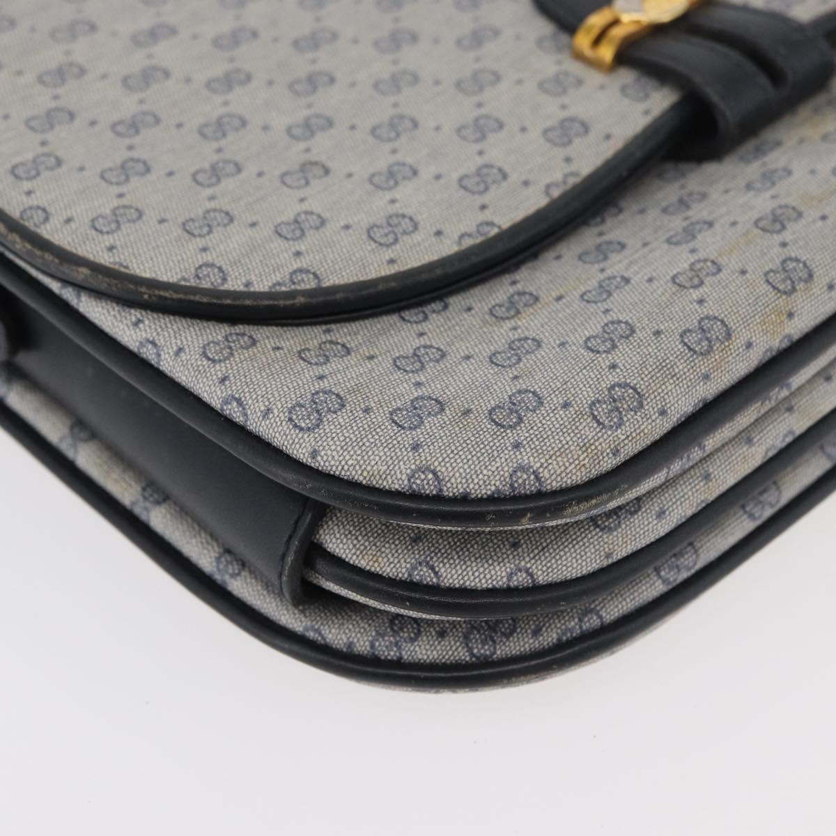 GUCCI Micro GG Supreme Shoulder Bag PVC Navy Gold 001 406 1780 Auth 175726